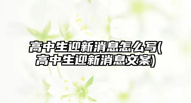 高中生迎新消息怎么寫(高中生迎新消息文案)