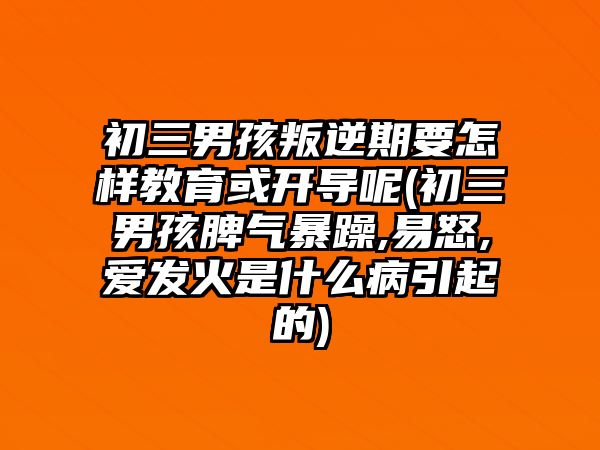 初三男孩叛逆期要怎樣教育或開導呢(初三男孩脾氣暴躁,易怒,愛發(fā)火是什么病引起的)