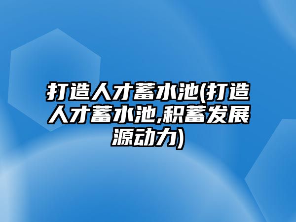 打造人才蓄水池(打造人才蓄水池,積蓄發(fā)展源動力)