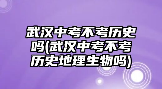 武漢中考不考?xì)v史嗎(武漢中考不考?xì)v史地理生物嗎)