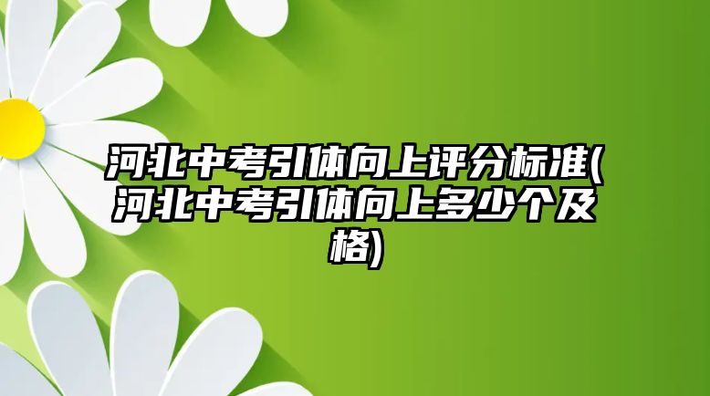 河北中考引體向上評分標(biāo)準(zhǔn)(河北中考引體向上多少個及格)