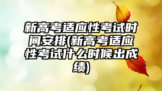 新高考適應(yīng)性考試時(shí)間安排(新高考適應(yīng)性考試什么時(shí)候出成績)