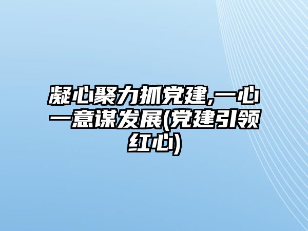 凝心聚力抓黨建,一心一意謀發(fā)展(黨建引領(lǐng)紅心)