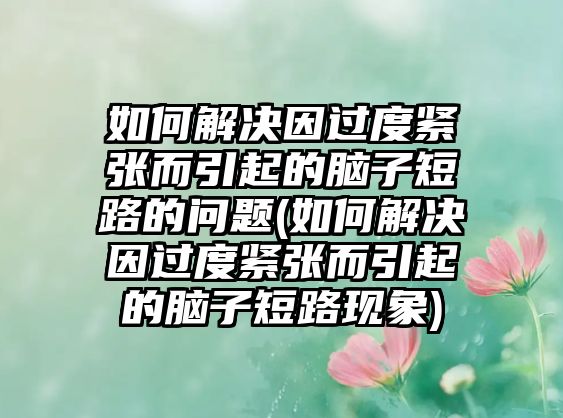 如何解決因過度緊張而引起的腦子短路的問題(如何解決因過度緊張而引起的腦子短路現(xiàn)象)