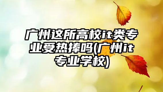 廣州這所高校it類專業(yè)受熱捧嗎(廣州it專業(yè)學校)