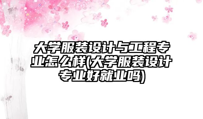 大學(xué)服裝設(shè)計與工程專業(yè)怎么樣(大學(xué)服裝設(shè)計專業(yè)好就業(yè)嗎)