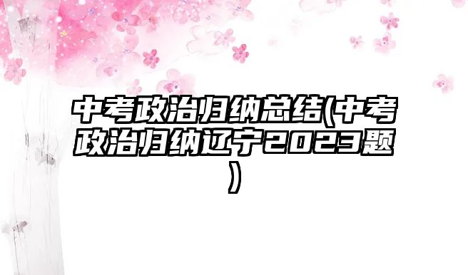 中考政治歸納總結(jié)(中考政治歸納遼寧2023題)