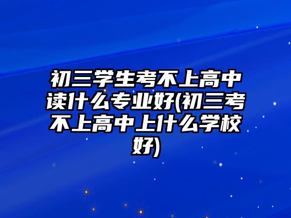 初三學生考不上高中讀什么專業(yè)好(初三考不上高中上什么學校好)