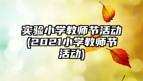 實驗小學教師節(jié)活動(2021小學教師節(jié)活動)