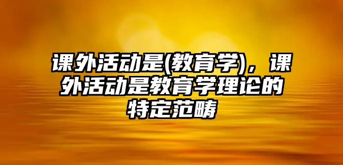 課外活動(dòng)是(教育學(xué))，課外活動(dòng)是教育學(xué)理論的特定范疇