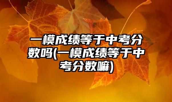 一模成績等于中考分數(shù)嗎(一模成績等于中考分數(shù)嘛)