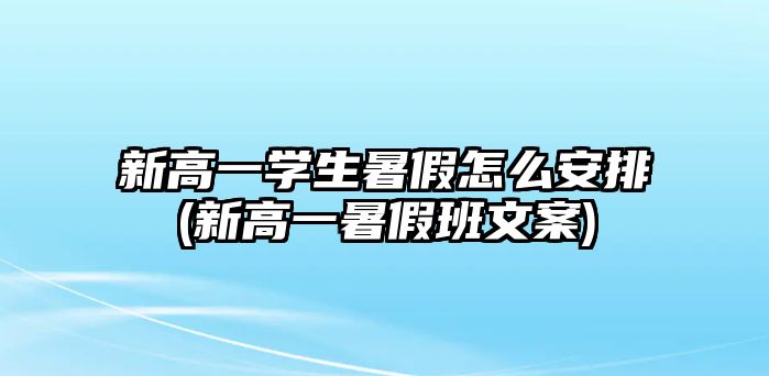 新高一學(xué)生暑假怎么安排(新高一暑假班文案)