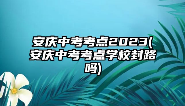 安慶中考考點2023(安慶中考考點學校封路嗎)