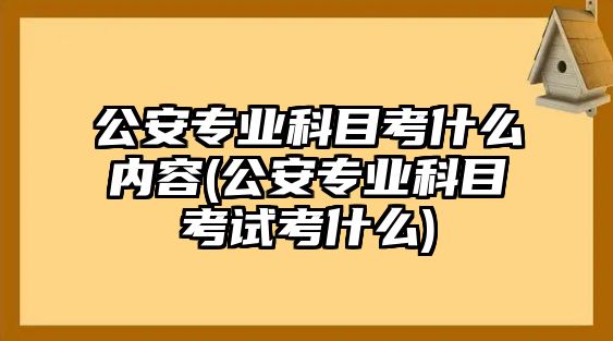 公安專業(yè)科目考什么內容(公安專業(yè)科目考試考什么)