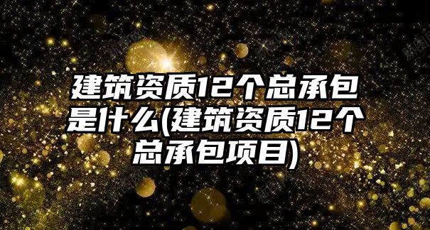 建筑資質(zhì)12個總承包是什么(建筑資質(zhì)12個總承包項目)