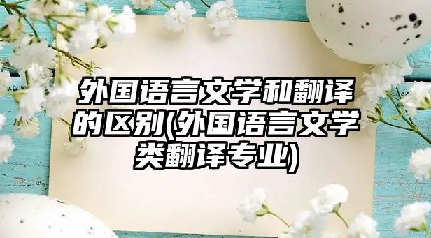 外國(guó)語(yǔ)言文學(xué)和翻譯的區(qū)別(外國(guó)語(yǔ)言文學(xué)類翻譯專業(yè))