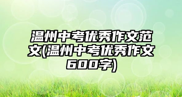 溫州中考優(yōu)秀作文范文(溫州中考優(yōu)秀作文600字)