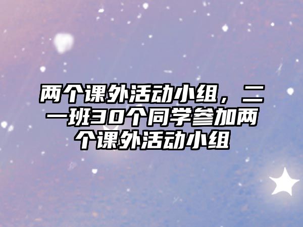 兩個課外活動小組，二一班30個同學(xué)參加兩個課外活動小組