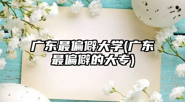 廣東最偏僻大學(xué)(廣東最偏僻的大專)