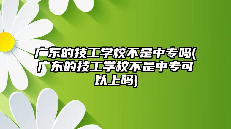 廣東的技工學(xué)校不是中專嗎(廣東的技工學(xué)校不是中?？梢陨蠁?