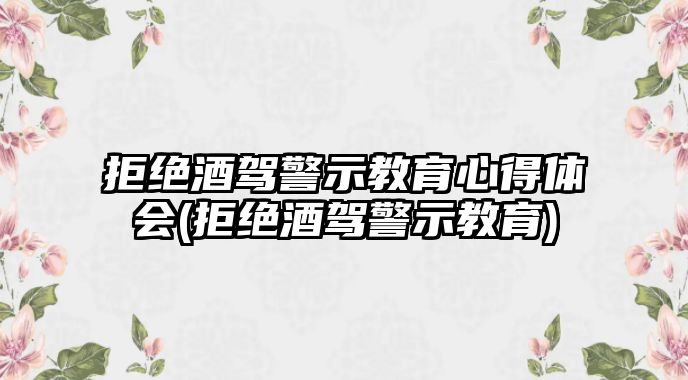 拒絕酒駕警示教育心得體會(huì)(拒絕酒駕警示教育)