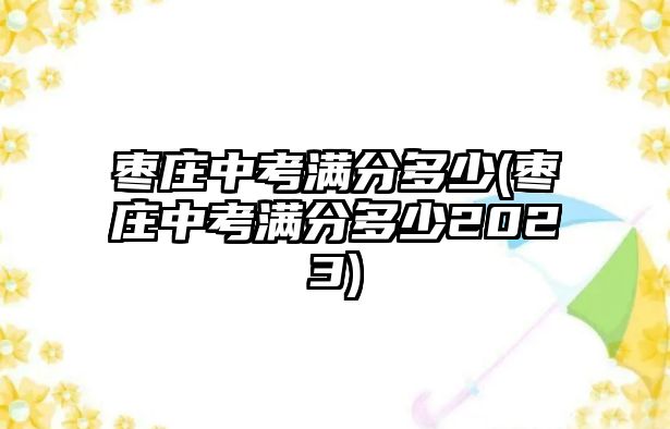 棗莊中考滿分多少(棗莊中考滿分多少2023)