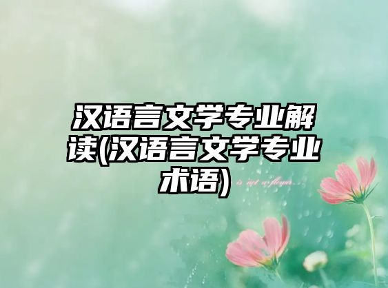 漢語(yǔ)言文學(xué)專(zhuān)業(yè)解讀(漢語(yǔ)言文學(xué)專(zhuān)業(yè)術(shù)語(yǔ))