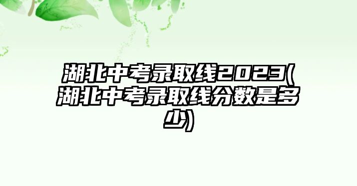 湖北中考錄取線2023(湖北中考錄取線分?jǐn)?shù)是多少)