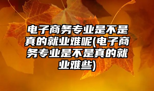 電子商務專業(yè)是不是真的就業(yè)難呢(電子商務專業(yè)是不是真的就業(yè)難些)