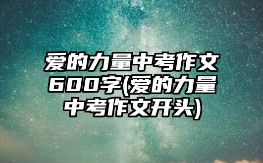 愛的力量中考作文600字(愛的力量中考作文開頭)