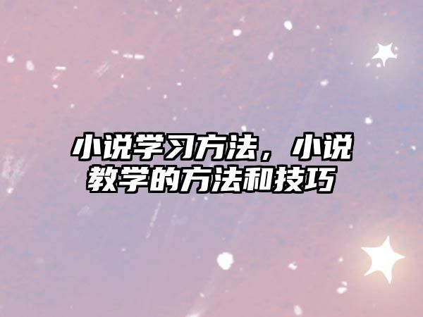 小說學(xué)習(xí)方法，小說教學(xué)的方法和技巧