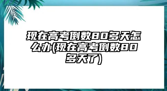 現(xiàn)在高考倒數(shù)80多天怎么辦(現(xiàn)在高考倒數(shù)80多天了)