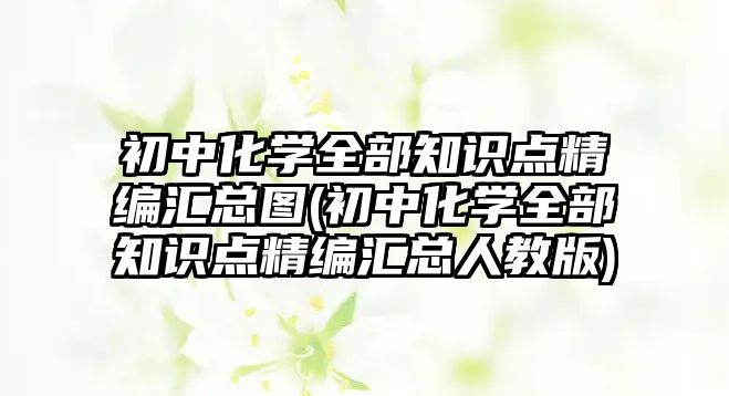 初中化學(xué)全部知識(shí)點(diǎn)精編匯總圖(初中化學(xué)全部知識(shí)點(diǎn)精編匯總?cè)私贪?