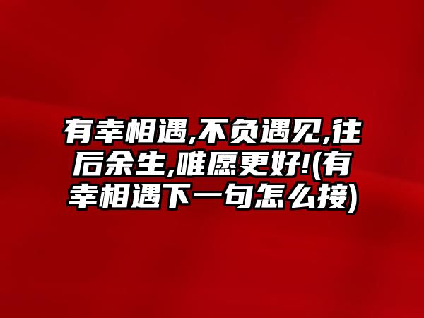 有幸相遇,不負(fù)遇見,往后余生,唯愿更好!(有幸相遇下一句怎么接)