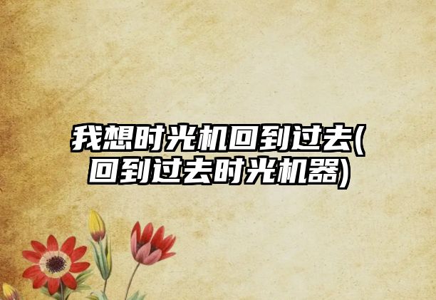 我想時(shí)光機(jī)回到過(guò)去(回到過(guò)去時(shí)光機(jī)器)