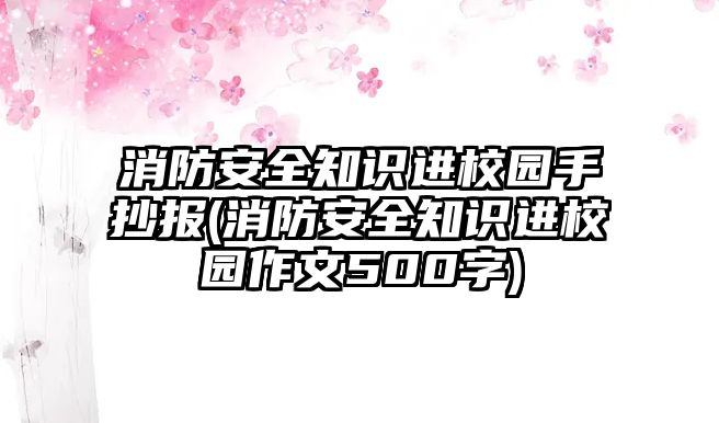 消防安全知識進(jìn)校園手抄報(bào)(消防安全知識進(jìn)校園作文500字)