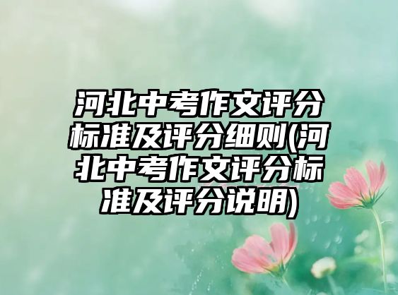 河北中考作文評分標(biāo)準(zhǔn)及評分細(xì)則(河北中考作文評分標(biāo)準(zhǔn)及評分說明)