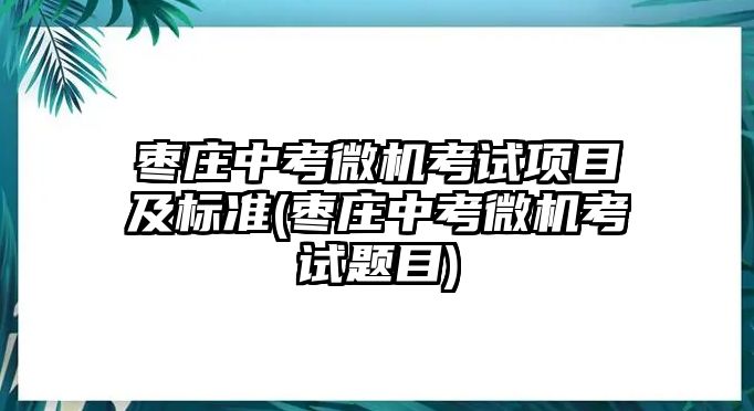 棗莊中考微機考試項目及標(biāo)準(zhǔn)(棗莊中考微機考試題目)